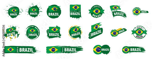 Brazil flag, vector illustration on a white background