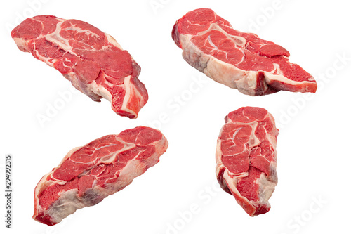 Wallpaper Mural Pieces of raw meat on a white isolated background Torontodigital.ca