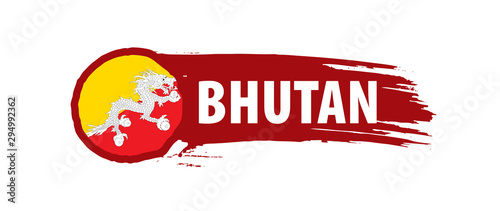 Bhutan flag, vector illustration on a white background