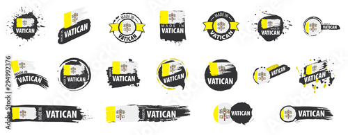 Vatican flag, vector illustration on a white background