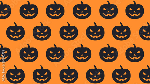 Halloween pumpkin seamless pattern silhouette on white background. Colorful vegetable pattern.
