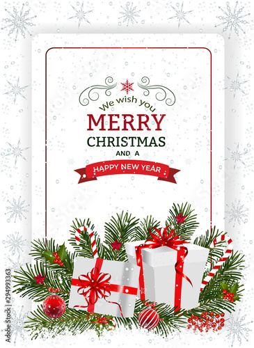 Christmas And New Year Greeting Card
