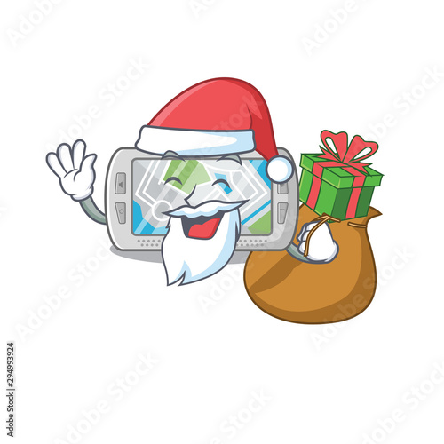 Santa with gift cartoon style global positioning system toy