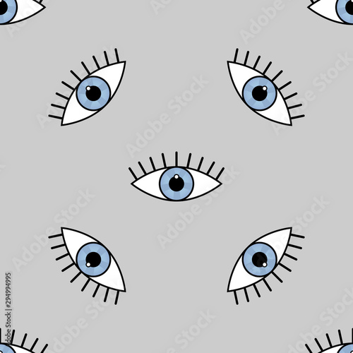 Abstract seamless sport eyes pattern for girls, boys. Creative sport vector pattern with psychodelic eyes. Funny eyes pattern for textile and fabric. Fashion sport style. Background for kids, girls