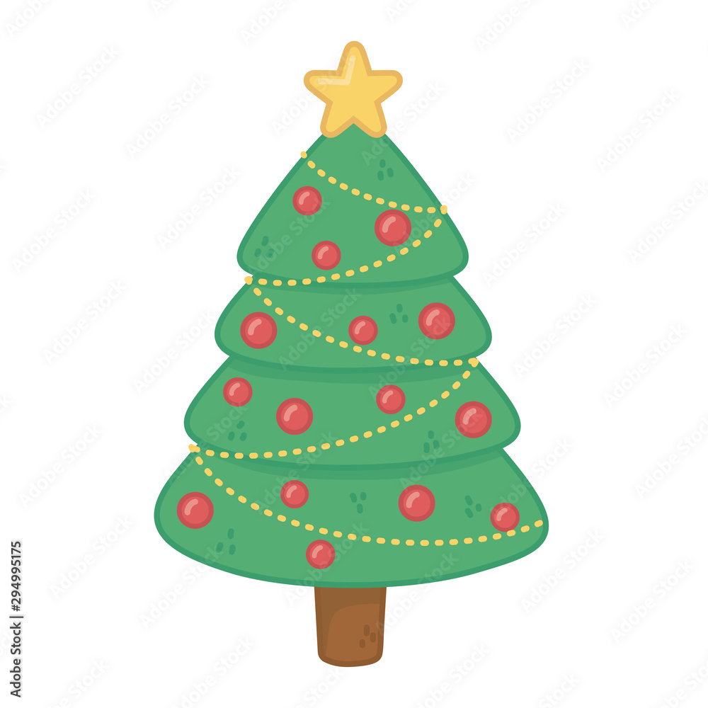 decorated pine tree star balls merry christmas decorated pine tree star balls merry christmas
