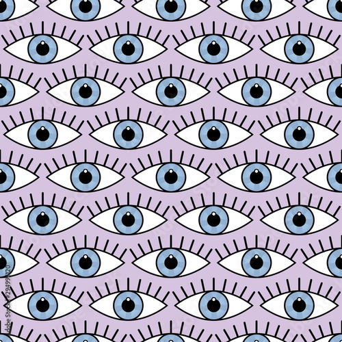 Abstract seamless sport eyes pattern for girls, boys. Creative sport vector pattern with psychodelic eyes. Funny eyes pattern for textile and fabric. Fashion sport style. Background for kids, girls