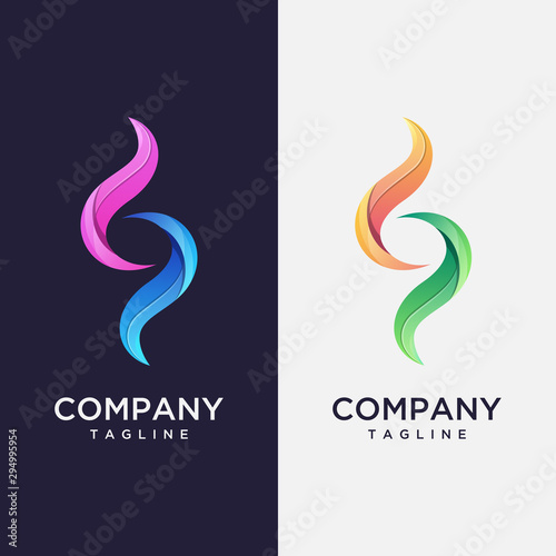 Letter S abstract logo  colorful letter s logo