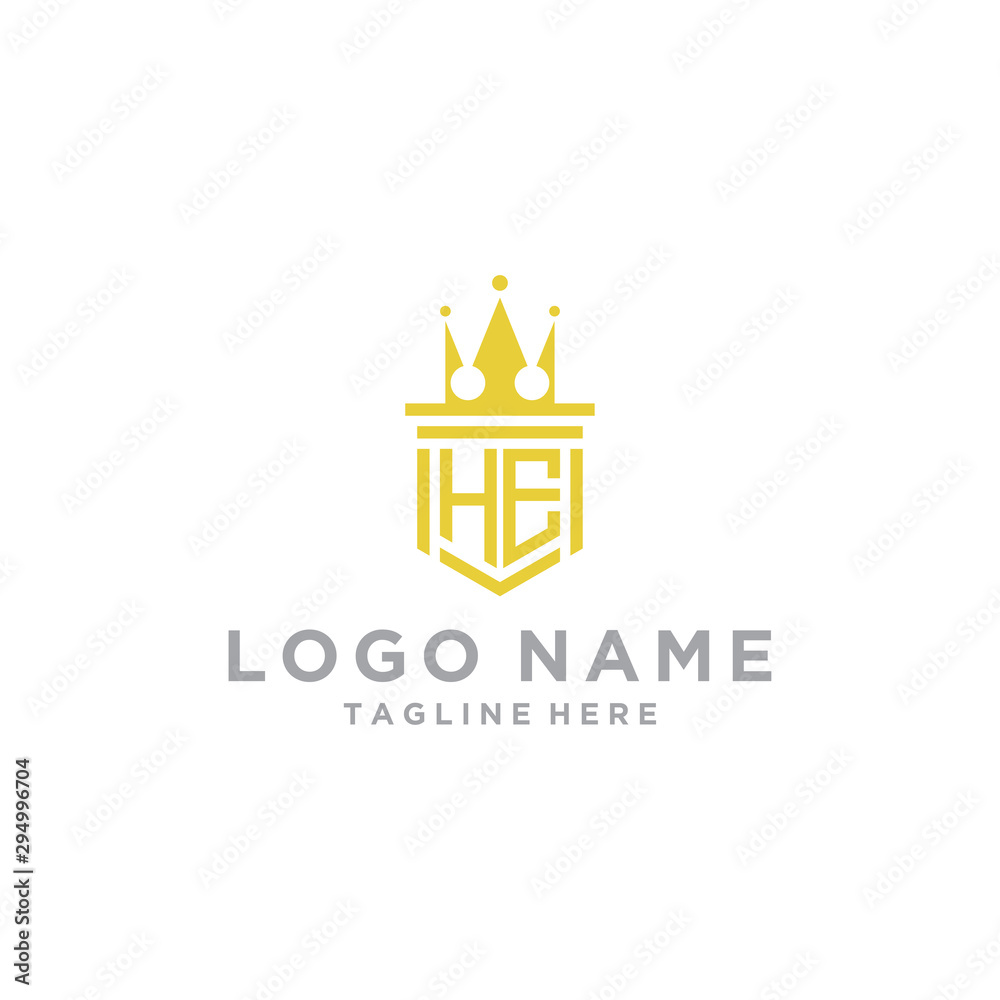 logo design inspiration for companies from the initial letters of the HE logo icon. -Vector