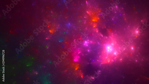 3D rendering abstract colorful fractal light background