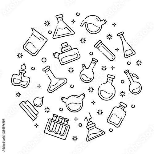 Laboratory Flasks Icon Set