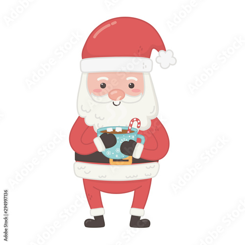santa holding chocolate cup decoration merry christmas