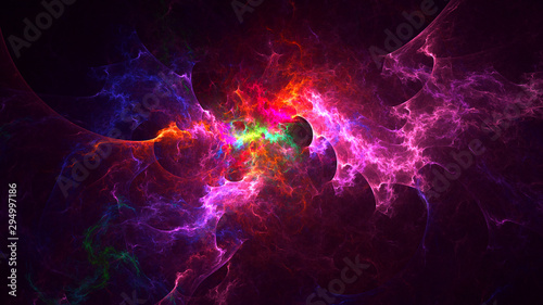 Fototapeta Naklejka Na Ścianę i Meble -  3D rendering abstract colorful fractal light background