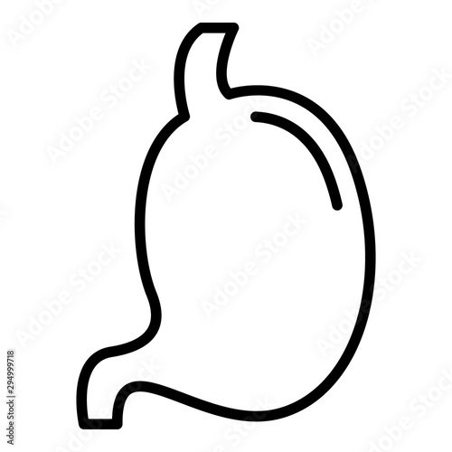 Human stomach icon. Outline human stomach vector icon for web design isolated on white background