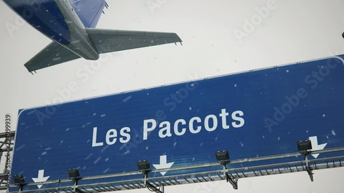 Airplane Takeoff Les Paccots in Christmas photo