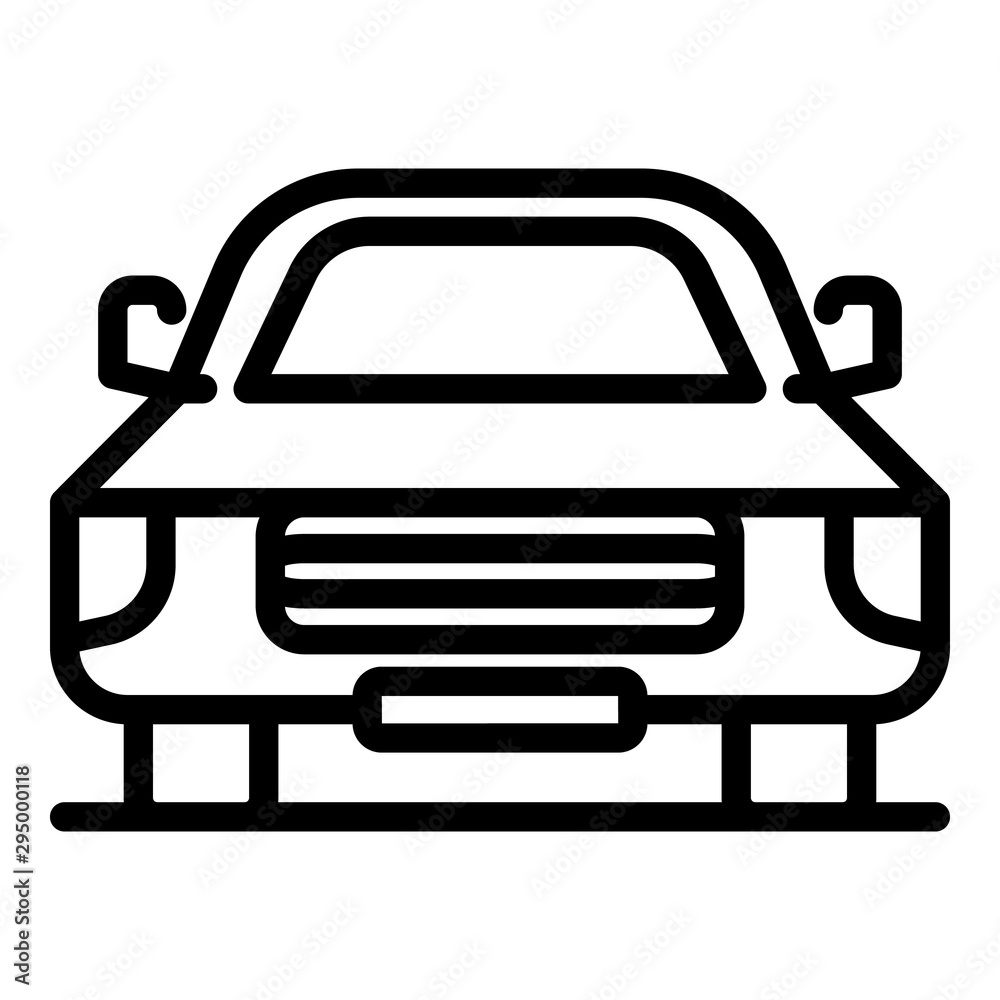 Retro car icon. Outline retro car vector icon for web design isolated on white background
