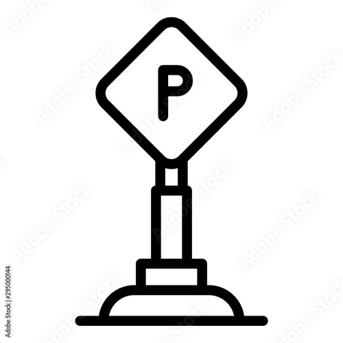 Parking pillar icon. Outline parking pillar vector icon for web design isolated on white background