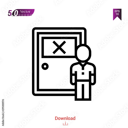 Outline eviction icon. eviction icon vector isolated on white background. Graphic design, material-design,  mobile application, UI / UX design, logo, user interface. EPS 10 format vector