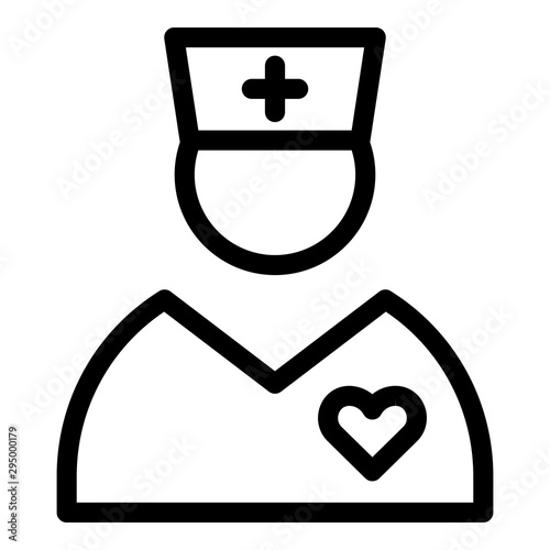 Pediatric doctor icon. Outline pediatric doctor vector icon for web design isolated on white background