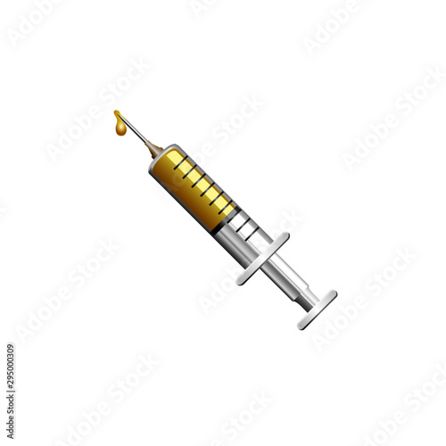 Medical Syringe with Needle - Cartoon Vector Image