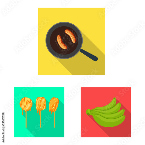 Isolated object of natural and vegetarian sign. Set of natural and eating stock vector illustration.