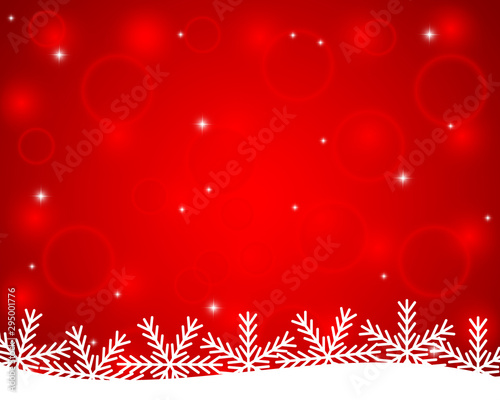 Christmas red shiny background with snowflakes and stars