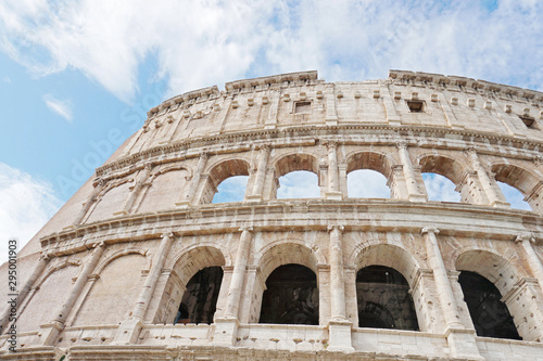 Photography Roman Coliseum popular tourist sightseeing in the Rome city in Italy