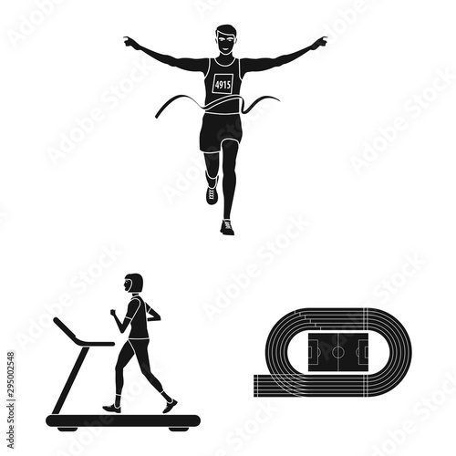 Vector design of health and fitness sign. Set of health and sprint stock vector illustration.