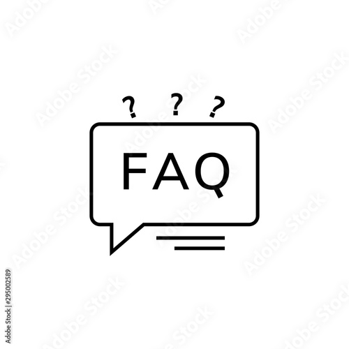 FAQ vector icon. Help information.
