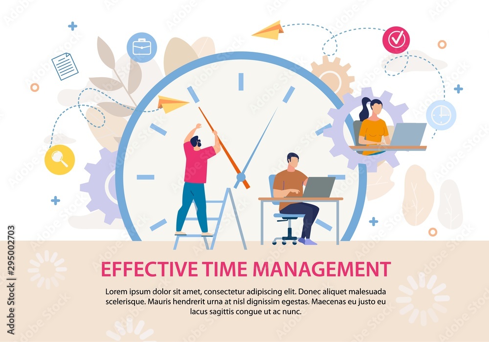Effective Time Management Advertising Text Poster Effective Time Management Advertising Text Poster