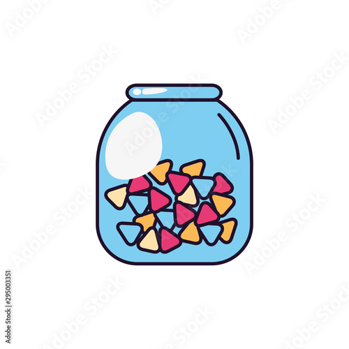 glass jar sweet and candies icon line fill