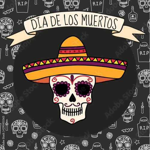 Dia de muertos background, great design for any purposes. Vector eps10.