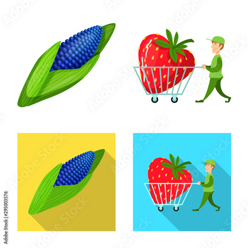 Isolated object of test and synthetic logo. Set of test and laboratory stock vector illustration.