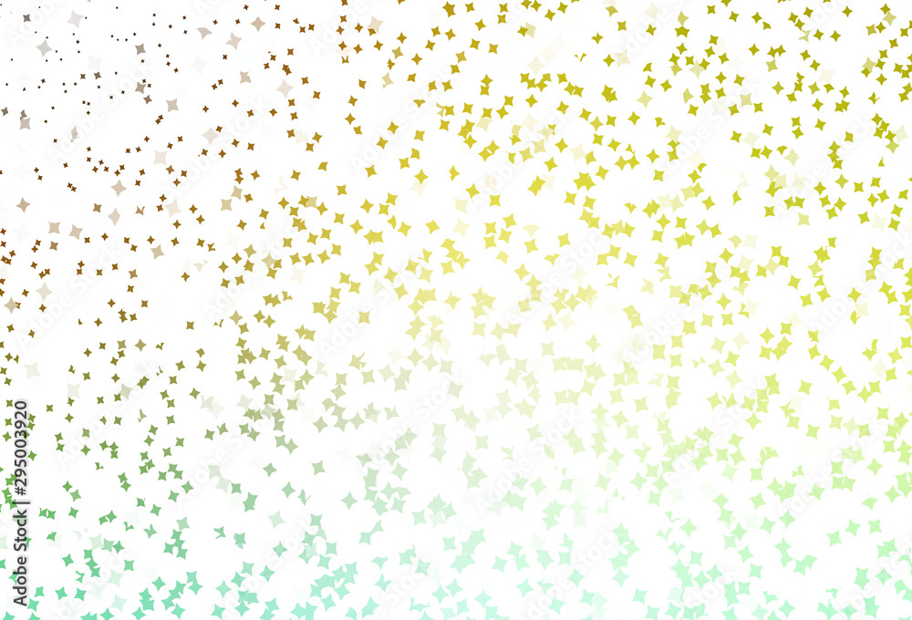 Light Green, Yellow vector template with sky stars.