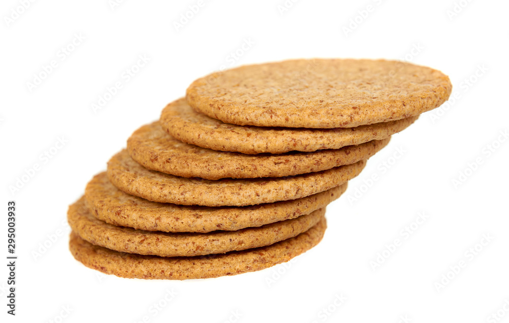 Round cookies with whole wheat. Healthy snack.