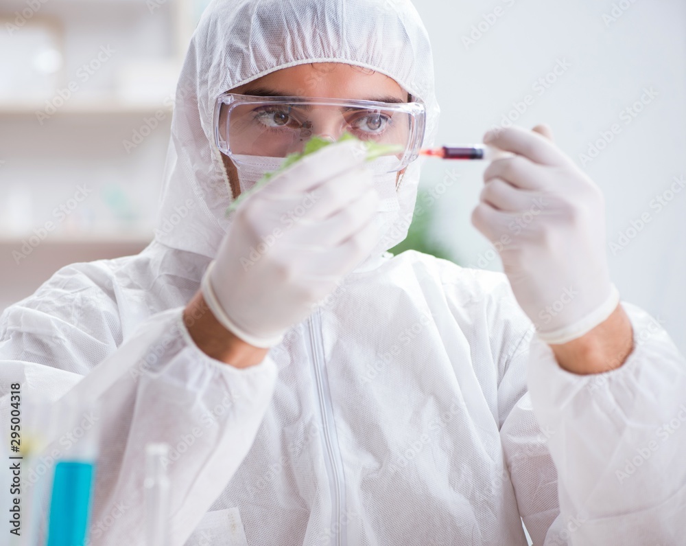 Biotechnology scientist chemist working in lab Biotechnology scientist chemist working in lab