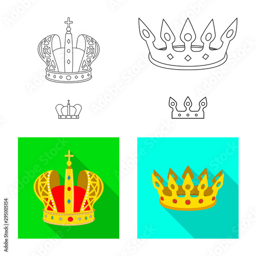 Vector illustration of medieval and nobility icon. Set of medieval and monarchy stock vector illustration.