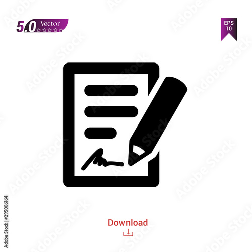 Outline signing-the-contract  icon vector isolated on white background. Graphic design, material-design, nuclear office icons, mobile application, logo, user interface. EPS 10 format vector