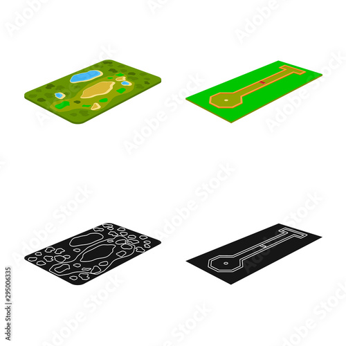 Vector design of playground and sport sign. Collection of playground and scene stock symbol for web.