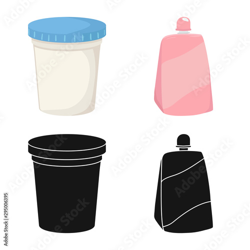 Vector illustration of organic and lactose symbol. Set of organic and farm stock vector illustration.