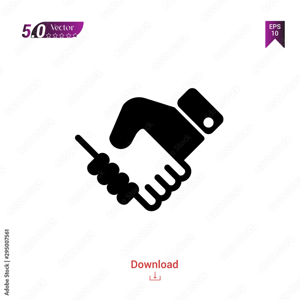 Outline handshake icon. handshake icon vector isolated on white background. Graphic design, material-design, nuclear office icons, mobile application, logo, user interface. EPS 10 format vector