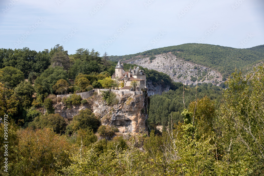 Castle of Belcastel in Lacave. Lot, Midi-Pyrenees, France