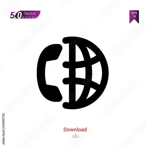 Outline global-conference-call icon vector isolated on white background. Graphic design, material-design, nuclear office icons, mobile application, logo, user interface. EPS 10 format vector