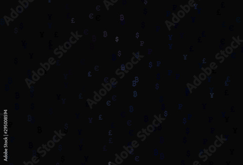 Dark Gray vector texture with colored currency signs.