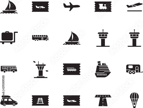 holiday vector icon set such as: trolley, recreation, caravan, fun, smart, van, bag, roof, balloon, silver, avenue, path, abstract, take, camp, airship, box, price, truck, home, basket, mobile, way