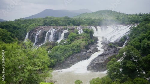 Overflowing Barachukki Water falls in India photo
