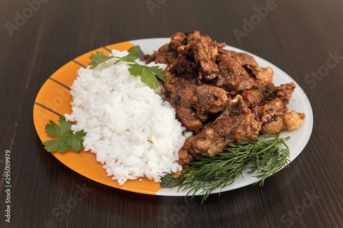 roasted meat rice aromatic herbs