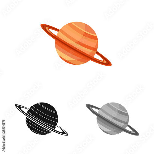 Isolated object of saturn and ring logo. Web element of saturn and stars stock vector illustration.