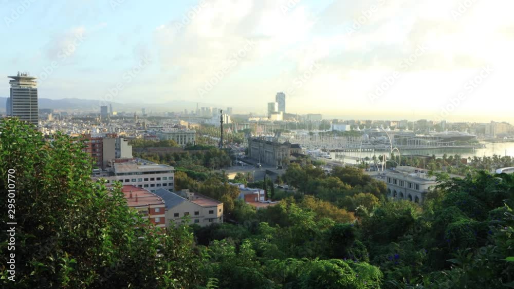 A view over the skyline of Barcelona, Spain in the early morning A view over the skyline of Barcelona, Spain in the early morning