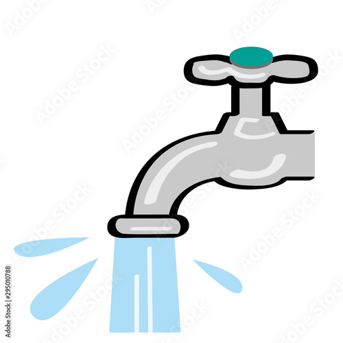 水道の蛇口から水が出ている様子