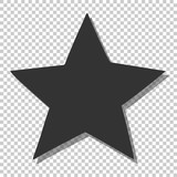Black star icon. Simple clipart, template for rating, space and sky.